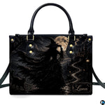 Front view of the gothic witch artwork accessory centered against a solid white studio setting.