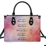 PREAUREUM "{split_values}" Personalized {collection_title} Leather Handbag