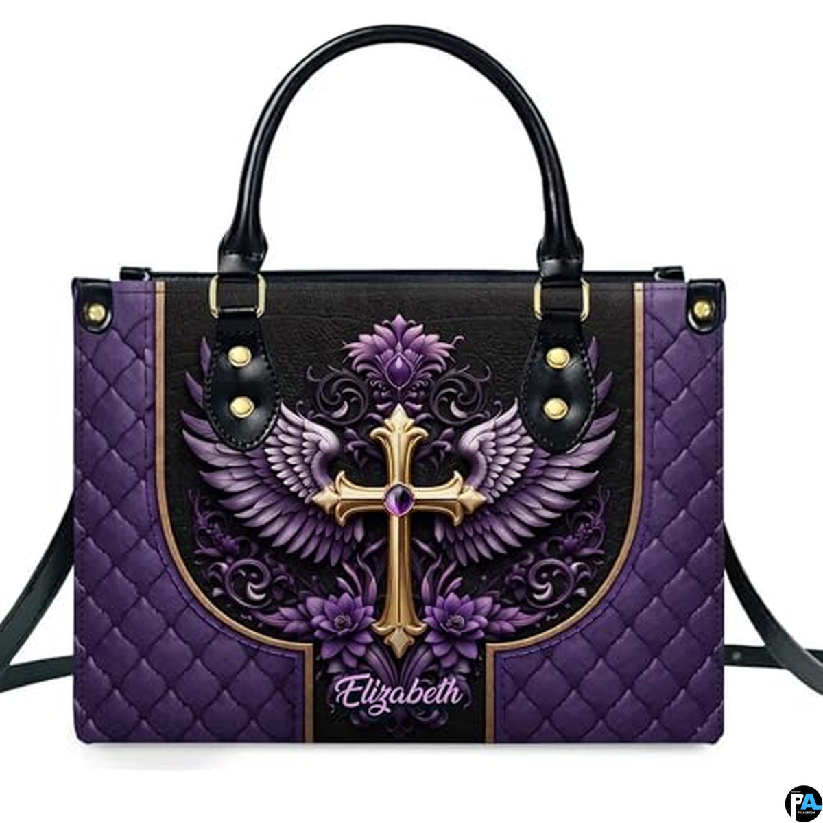 Personalized Christian Leather Handbag, Jesus Christian Tote Bag, Bible Purse, Religious Bags Gift for Mom, Women
