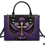 Personalized Christian Leather Handbag, Jesus Christian Tote Bag, Bible Purse, Religious Bags Gift for Mom, Women