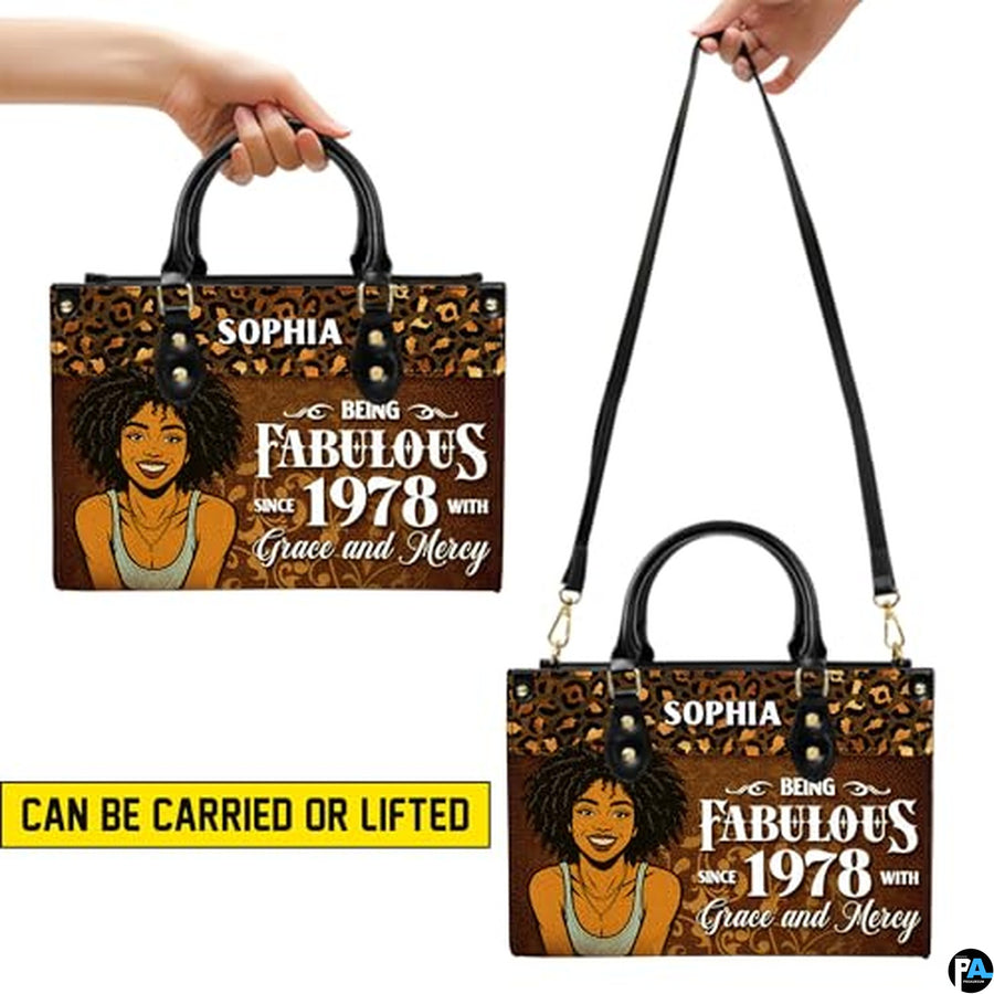 Personalized Black Women Leather Bag, Custom Name African Purses and Handbags Gifts for Mom Birthday Christmas Mothers Day