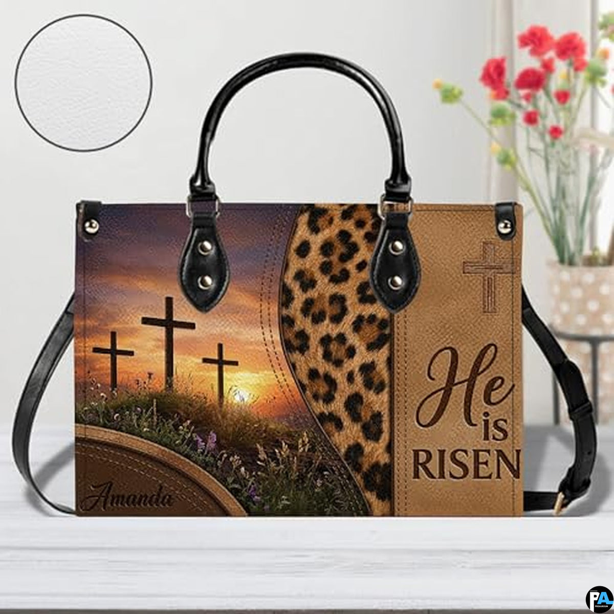 Personalized Christian Leather Handbag – Custom Purse Faith Gift for Mom, Grandma, Women Birthday or Christmas