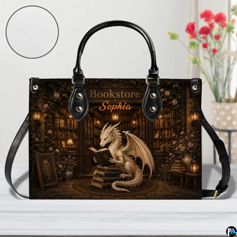 Bookstore Leather Bag, Book Purse for Book Lovers, Shoulder Bag