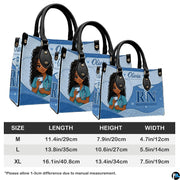 Diagram illustrating exterior surface perspectives and print placement for registered nurse rn artwork.