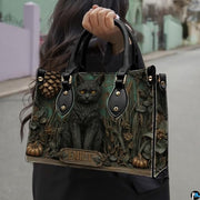 Personalized Animal Leather Handbag – Custom Name Flowers with 2D Print with 3D Effect – Gift for Gramma, Mom, Daughter