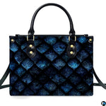 Personalized Fantasy Blue Dragon Scale Handbag for Dragon Lovers Gift