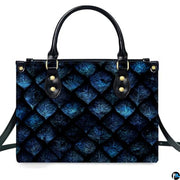 Personalized Fantasy Blue Dragon Scale Handbag for Dragon Lovers Gift
