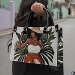 Outdoor lifestyle perspective featuring the tropical sun hat fashion artwork in natural daylight against urban street.