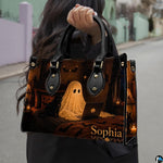 Lifestyle street view of glowing ghost art accessory highlighted during outdoor stroll.
