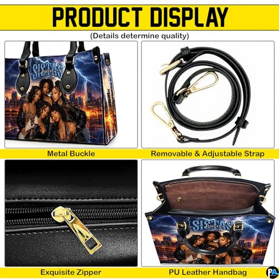 Personalized Leather Handbag for Black Women, Custom African Purse Bag Set, Birthday Meaningful Gifts for Mom, Friend