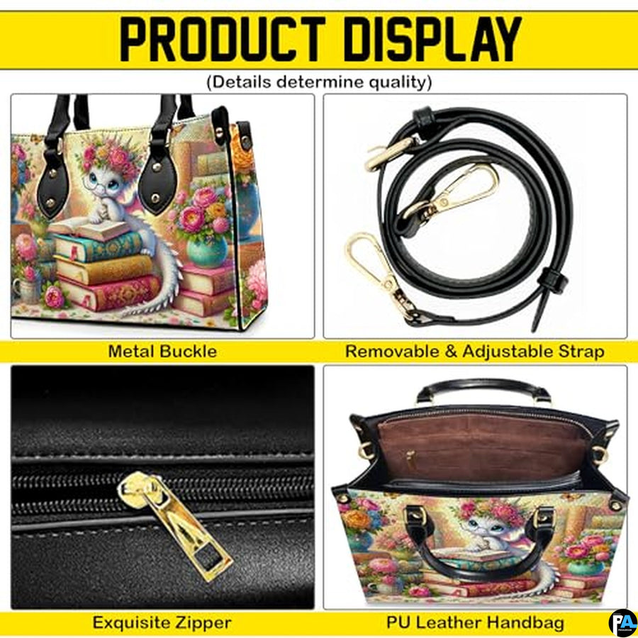 Personalized Dragon Leather Handbag, Fantasy Gothic Purse for Women, Mythical Shoulder Bag Gift for Dragon Lovers