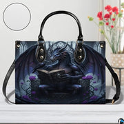 Personalized Dragon Leather Handbag, Fantasy Gothic Purse for Women, Mythical Shoulder Bag Gift for Dragon Lovers
