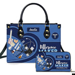 PREAUREUM "{split_values}" Personalized {collection_title} Leather Handbag