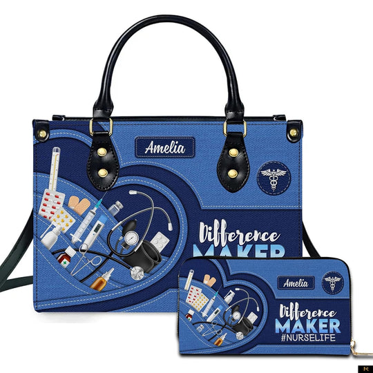 PREAUREUM "{split_values}" Personalized {collection_title} Leather Handbag