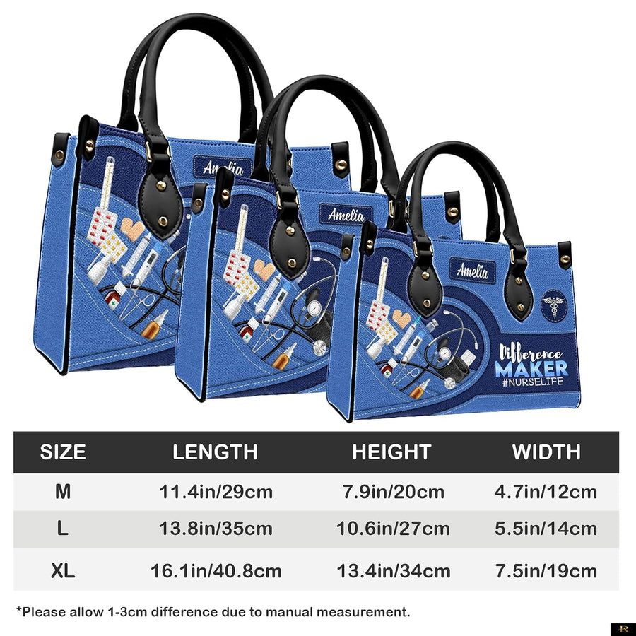 PREAUREUM "{split_values}" Personalized {collection_title} Leather Handbag
