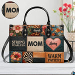Personalized Leather Tote Bag and Purse for Mom Grandma, Custom Name Tote Bag, Birthday Gift for Mother, Grandma Gift Idea