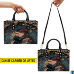 Black Cat Leather Bag – Vintage Cat Art Handbag, Stylish Animal-Themed Purse, Unique Gift for Cat Lovers