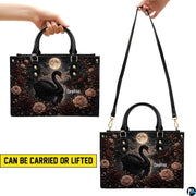 Visual demonstration showing handheld and over-the-shoulder styling options for the accessory.
