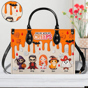 PREAUREUM "{split_values}" Personalized {collection_title} Leather Handbag