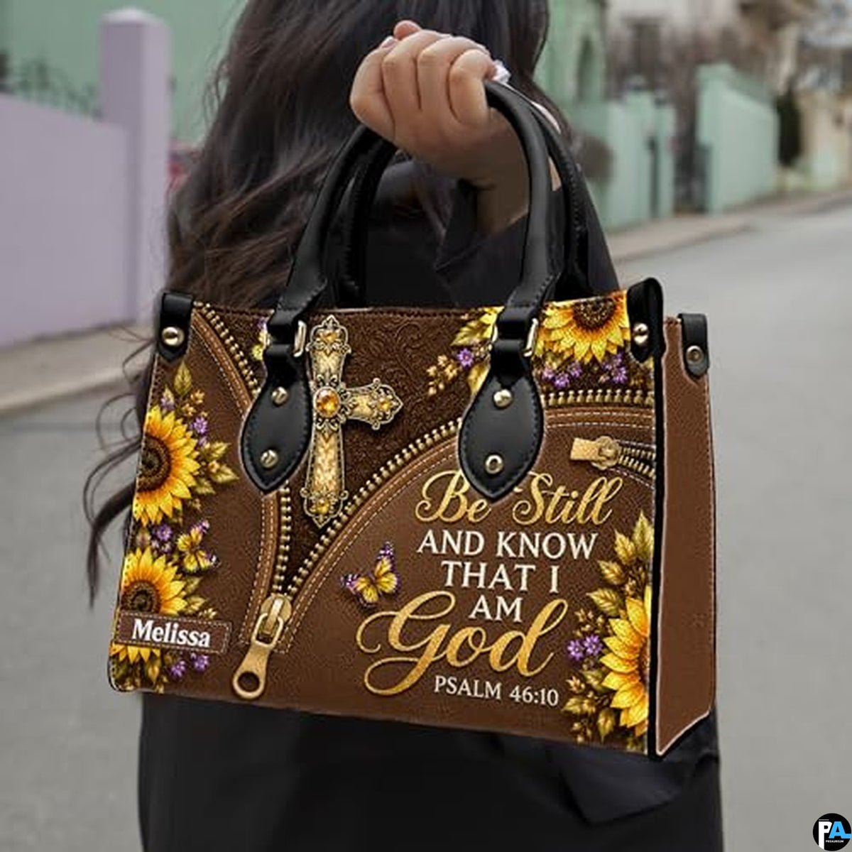 Personalized Christian Leather Handbag, Jesus Christian Tote Bag, Bible Purse, Religious Bags Gift for Mom, Women