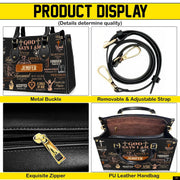 PREAUREUM "{split_values}" Personalized {collection_title} Leather Handbag