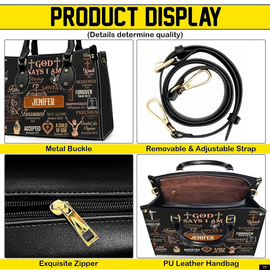 PREAUREUM "{split_values}" Personalized {collection_title} Leather Handbag