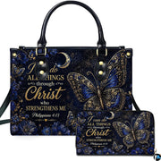 Front studio showcase highlighting royal blue butterfly motif and companion accessory on white surface.