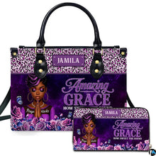 Personalized Leather Handbag for Black Women, Custom African Purse Bag Set, Birthday Meaningful Gifts for Mom, Friend