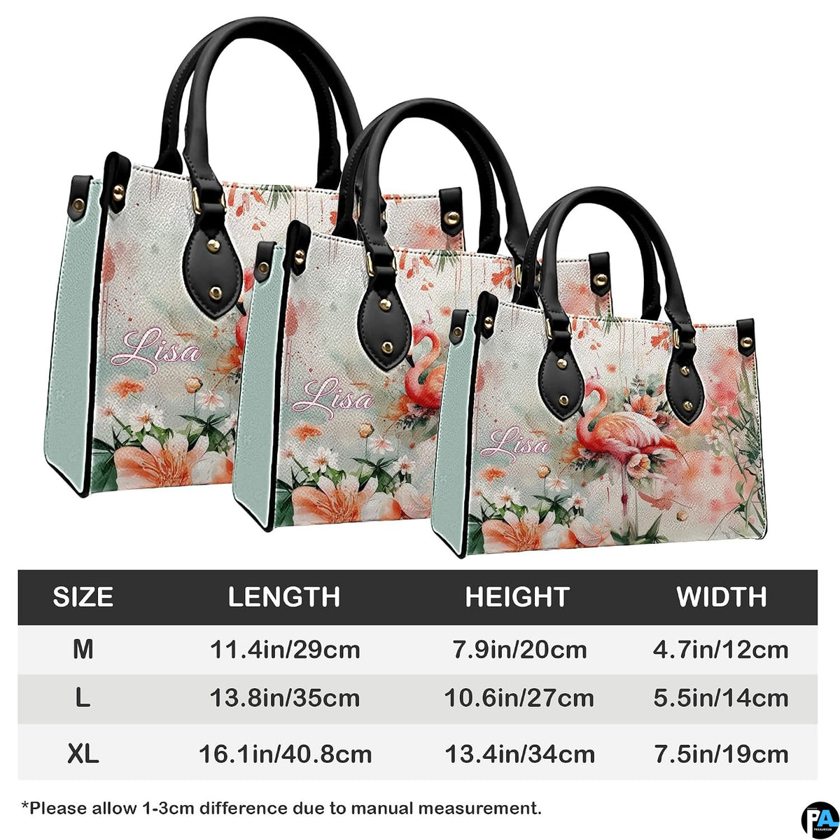Matching zip wallet showing the full watercolor flamingo illustration and floral motif.