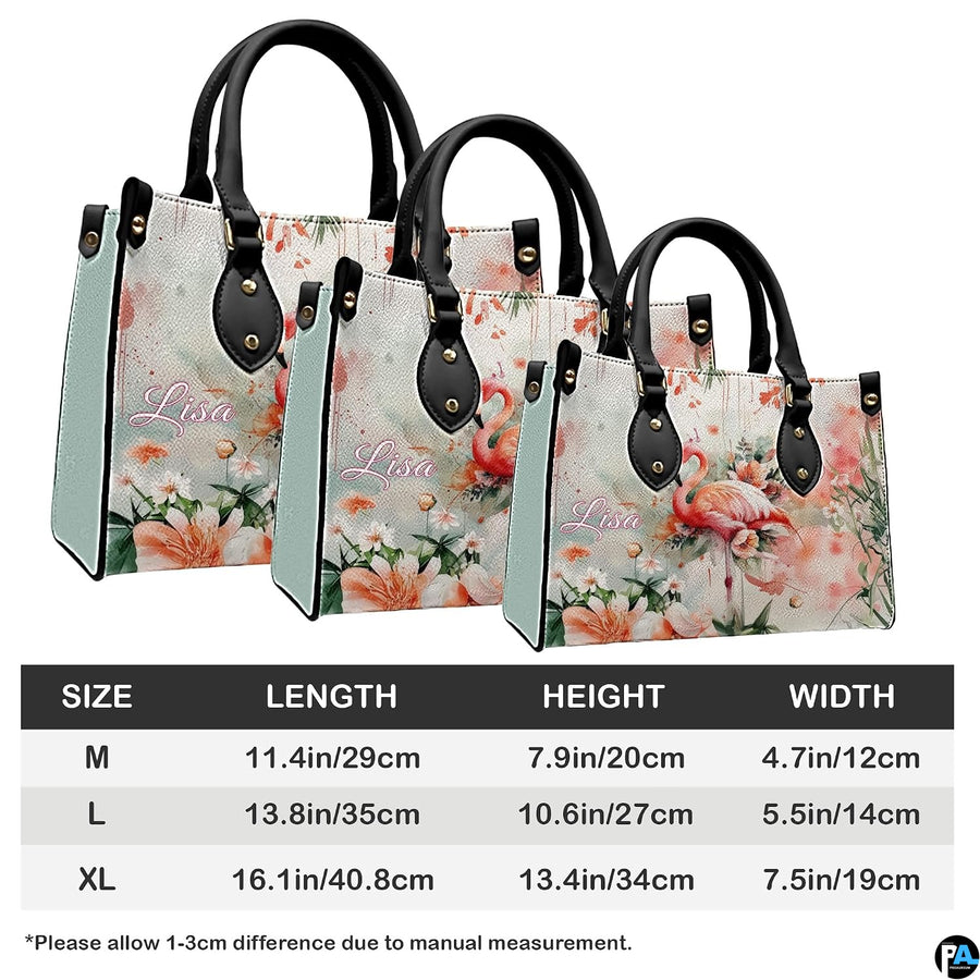 Matching zip wallet showing the full watercolor flamingo illustration and floral motif.