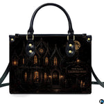 Graphic outline depicting spatial layout and visual proportions of gothic mansion art item.