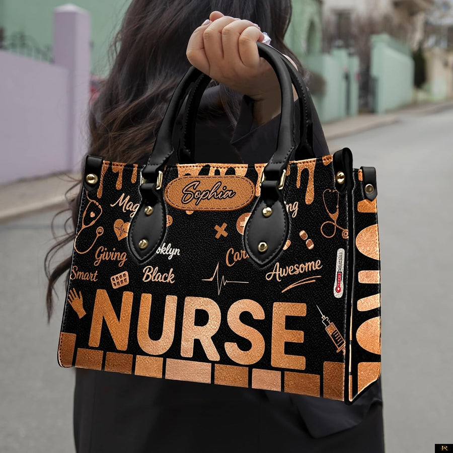 PREAUREUM "{split_values}" Personalized {collection_title} Leather Handbag