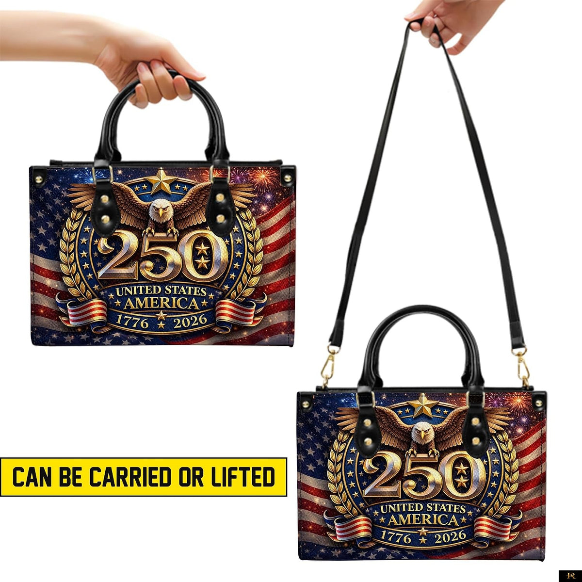 PREAUREUM "{split_values}" Personalized {collection_title} Leather Handbag