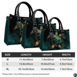 Handbag interior compartment arranged for daily personal essentials.