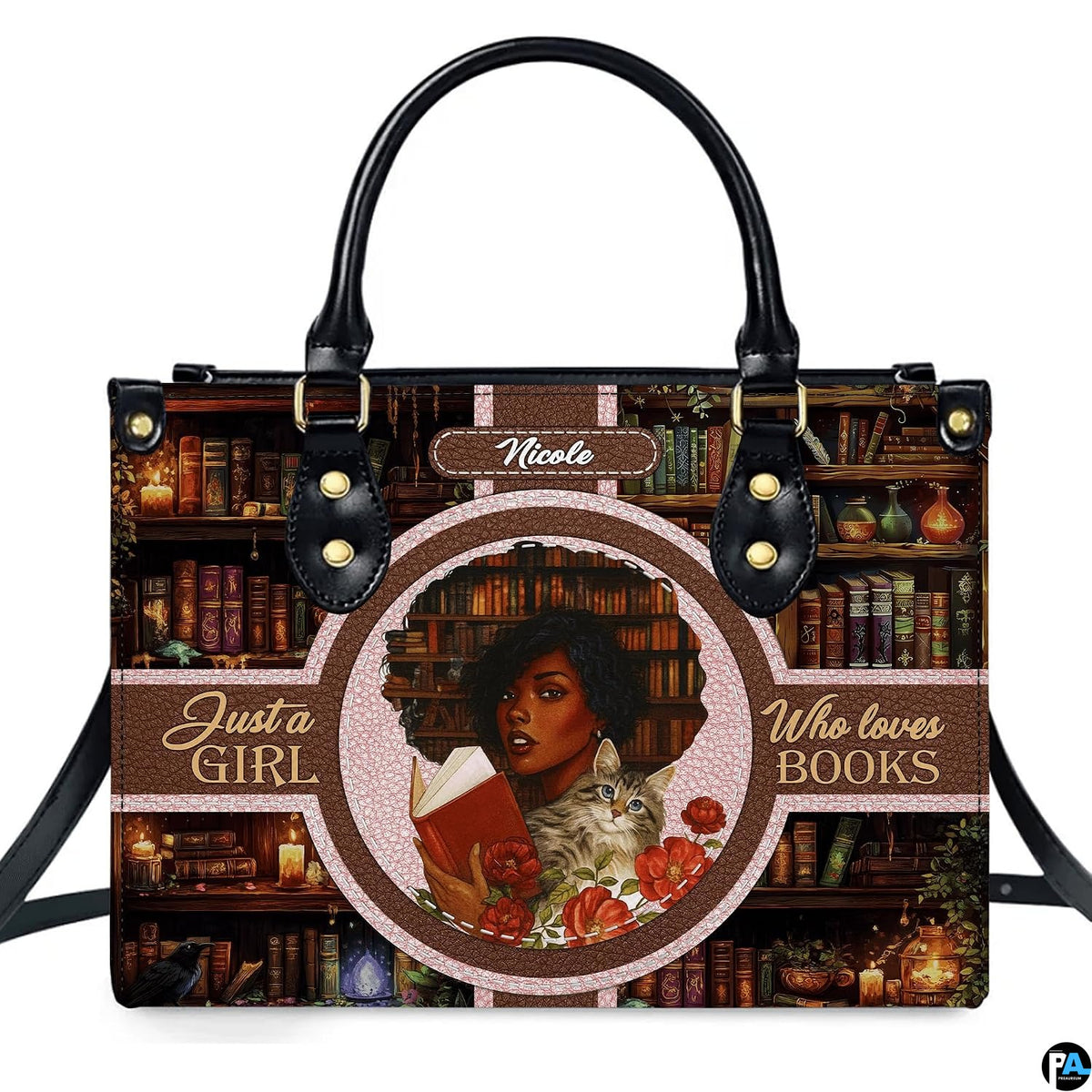 Personalized Leather Handbag for Black Women, Custom African Purse Bag Set, Birthday Meaningful Gifts for Mom, Friend