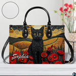 Companion accessory displaying cat landscape art placed on a white surface in a studio.
