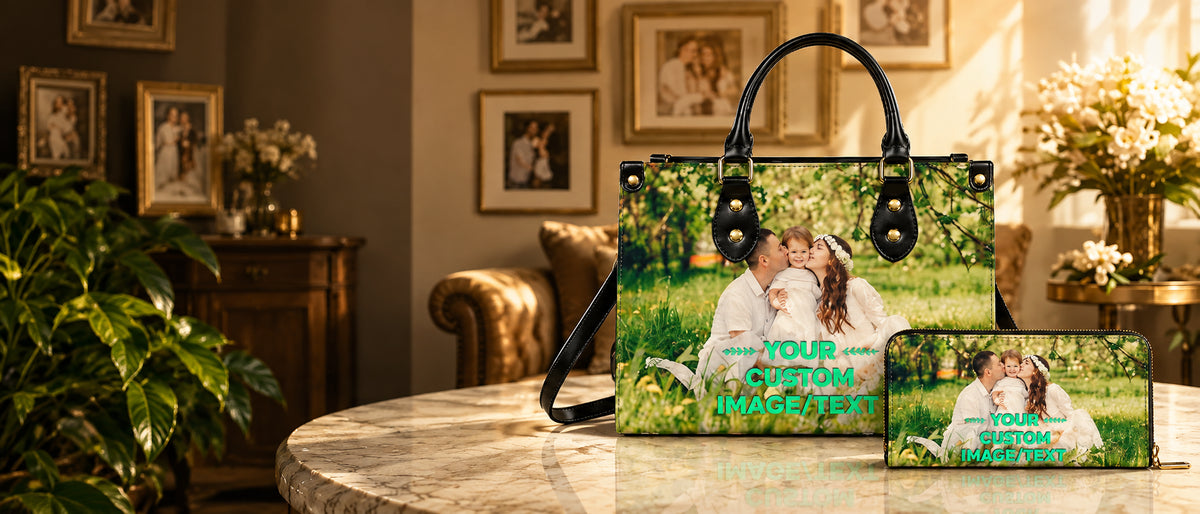 Custom Photo & Text Leather Handbags
