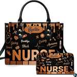 Personalized Nurse Leather Bag – Custom Medical Handbag & Purse Set with Name Gifts for Nursing Student Christmas Gift