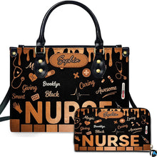 Personalized Nurse Leather Bag – Custom Medical Handbag & Purse Set with Name Gifts for Nursing Student Christmas Gift