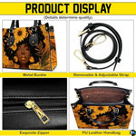 Personalized Black Women Leather Bag, Custom Name African Purses and Handbags Gifts for Mom Birthday Christmas Mothers Day