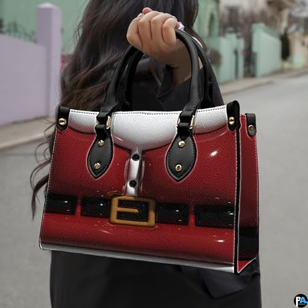 Personalized 3D Inflated Santa's Suit Handbag for Christmas Gift