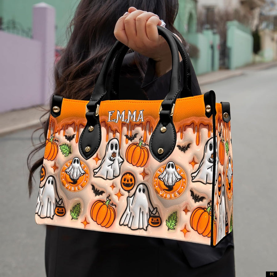 PREAUREUM "{split_values}" Personalized {collection_title} Leather Handbag