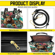 Highland Cow Leather Handbag Custom Cow Purse for Women Country Farm PU Leather Tote Gifts for Farmers Girls Mom Gift