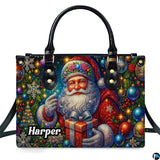 Ornate Vintage Santa Holding Gift Handbag and Matching Wallet Set