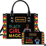 Afrocentric artwork accessory and companion piece depicting illustrated woman framed by red, yellow, and green borders.