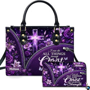 Personalized Christian Leather Handbag, Jesus Christian Tote Bag, Bible Purse, Religious Bags Gift for Mom, Women