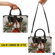Dual styling configuration demonstrating versatile positions of the tropical woman graphic design.