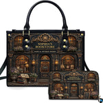 Personalized Book Lover Leather Handbag for Women, 3D Bookstore Library Tote Bag, Literary Gift for Readers, Bookworms