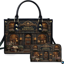 Personalized Book Lover Leather Handbag for Women, 3D Bookstore Library Tote Bag, Literary Gift for Readers, Bookworms