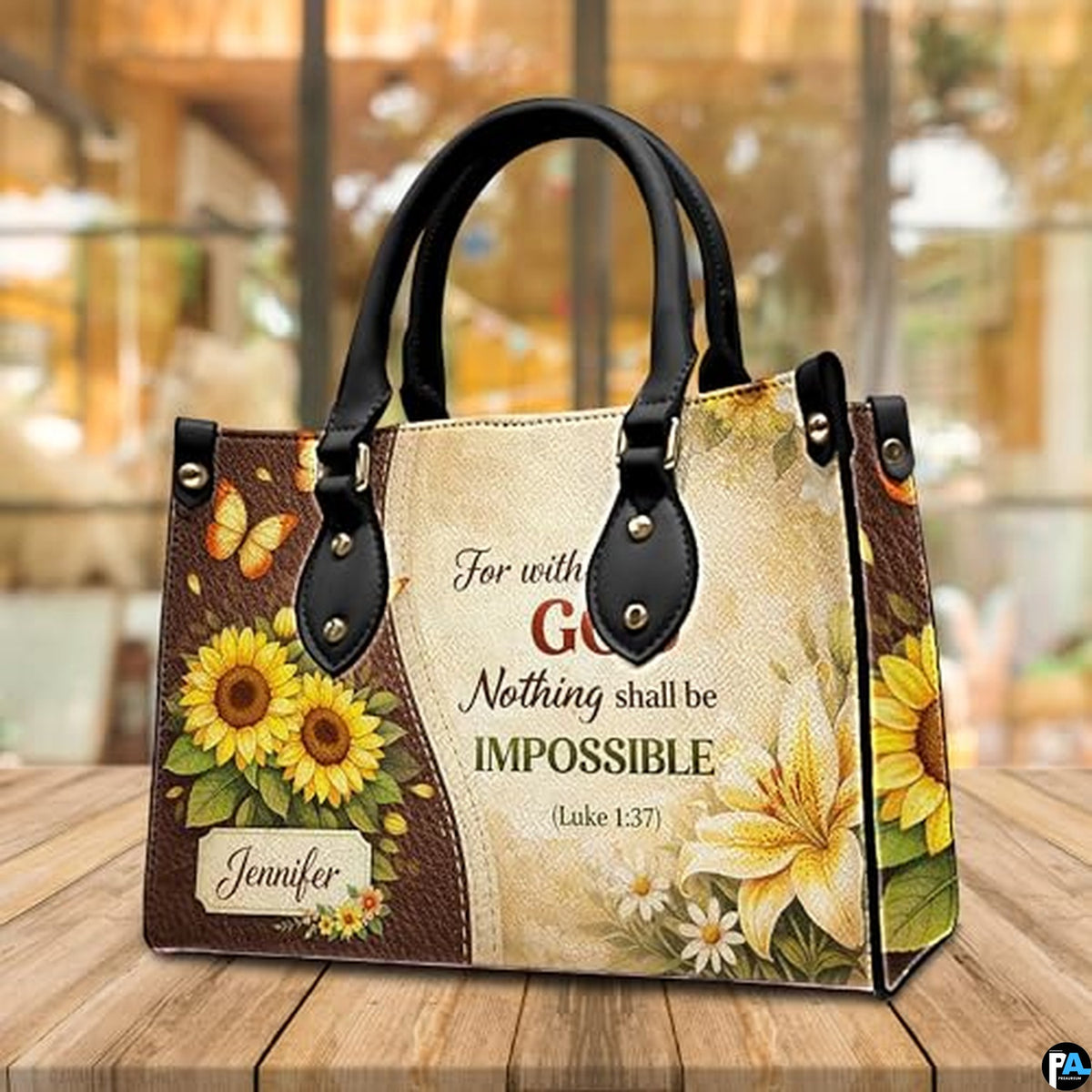 Personalized Christian Leather Handbag – Custom Purse Faith Gift for Mom, Grandma, Women Birthday or Christmas
